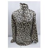 Gloria Sachs Silk Leopard Print Blouse Size 4