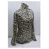 Gloria Sachs Silk Leopard Print Blouse Size 4