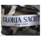 Gloria Sachs Silk Leopard Print Blouse Size 4