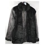 Italian Stone Design Genuine Leather Fur Jacket XL