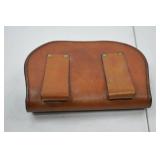 Handmade Leather Belt Pouch with Pentagram Design, 7 Inch