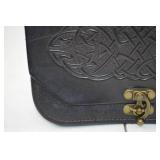 Black Leather Celtic Knot Belt Pouch, 8 Inch