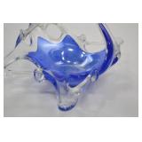 MCM Blue Art Glass Basket