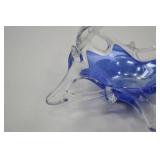 MCM Blue Art Glass Basket