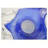MCM Blue Art Glass Basket