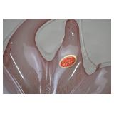 Murano Pink Art Glass Bowl, Made in Italy, 9 Inch