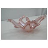 Murano Pink Art Glass Bowl, Made in Italy, 9 Inch
