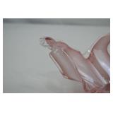 Murano Pink Art Glass Bowl, Made in Italy, 9 Inch