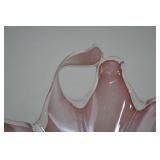 Murano Pink Art Glass Bowl, Made in Italy, 9 Inch