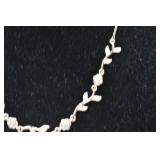 Rose Gold Tone Floral Necklace with Clear Stones, 18 in.