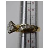 14k Yellow Gold Ring with Stone, 4.45g, Size 7