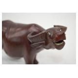 Hand-Carved Wooden Water Buffalo Figurine, 8 Inch
