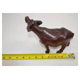 Hand-Carved Wooden Water Buffalo Figurine, 8 Inch
