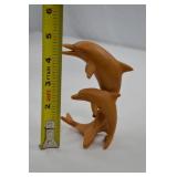 Carved Wood Dolphin Figurine