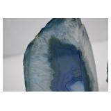 Pair of Blue Agate Bookends - Approx. 6 Inch Width