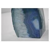 Pair of Blue Agate Bookends - Approx. 6 Inch Width