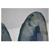 Pair of Blue Agate Bookends - Approx. 6 Inch Width