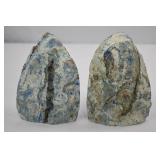 Pair of Blue Agate Bookends - Approx. 6 Inch Width