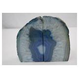 Pair of Blue Agate Bookends - Approx. 6 Inch Width