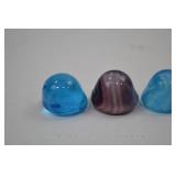 Lot of 4 Art Glass Nuggets Marbles Assorted Colors