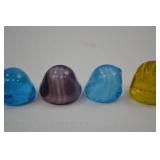 Lot of 4 Art Glass Nuggets Marbles Assorted Colors
