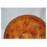 Vintage Amber Glass Assortment: Pitcher, Tumbler, Compote, Carnival Bowl