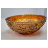 Vintage Amber Glass Assortment: Pitcher, Tumbler, Compote, Carnival Bowl