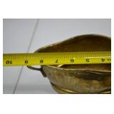 Vintage Hammered Brass Decor Lot: Bowl, Deer, and Leaf Dish