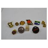 Vintage State and Organization Lapel Pin Lot, D.A.R.E., Rotary, Carthage