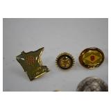 Vintage State and Organization Lapel Pin Lot, D.A.R.E., Rotary, Carthage
