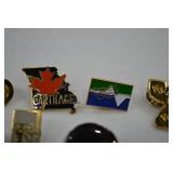 Vintage State and Organization Lapel Pin Lot, D.A.R.E., Rotary, Carthage