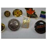 Vintage State and Organization Lapel Pin Lot, D.A.R.E., Rotary, Carthage