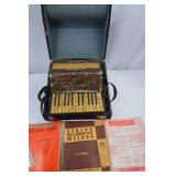 Vintage Accordion with Case, Lesson Books and Sheet Music