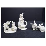 Dept 56 Snowbunnies Figurine Lot - 1995-1997 Easter Collection (4pcs)