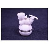 Snowbaby Hinged Porcelain Trinket Box Lot - 3 Piece Collection