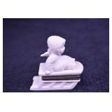 Snowbaby Hinged Porcelain Trinket Box Lot - 3 Piece Collection