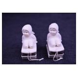 Snowbaby Hinged Porcelain Trinket Box Lot - 3 Piece Collection