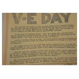 WWII V-E Day News Digest and War Ration Book Collection