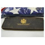 United States Army Honorable Discharge Case, Funeral Flag & Spent Shell Casings