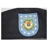 Lot of 4 US Military Headgear: Berets, Boonie, and Camo Cap