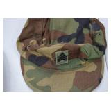 Lot of 4 US Military Headgear: Berets, Boonie, and Camo Cap