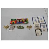 Military Pins, Medals, Ribbons, and Rank Insignia Lot