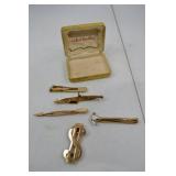 Swank Tie Bar Collection - Money Dollar Sign, Hammer and Arrow Clips