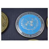 Lot of 6 Modern U.S. Army & UN Military Challenge Coins