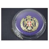 Serbian Military Badge with Double-Headed Eagle and Crest