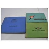 Lot of 3 Vintage Pilot Log Books, Ethiopian Civil Aviation and Texaco