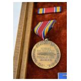 WWII US Army Medal and Ribbon Grouping in Display Case