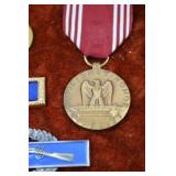 WWII US Army Medal and Ribbon Grouping in Display Case