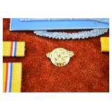 WWII US Army Medal and Ribbon Grouping in Display Case