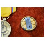 WWII US Army Medal and Ribbon Grouping in Display Case